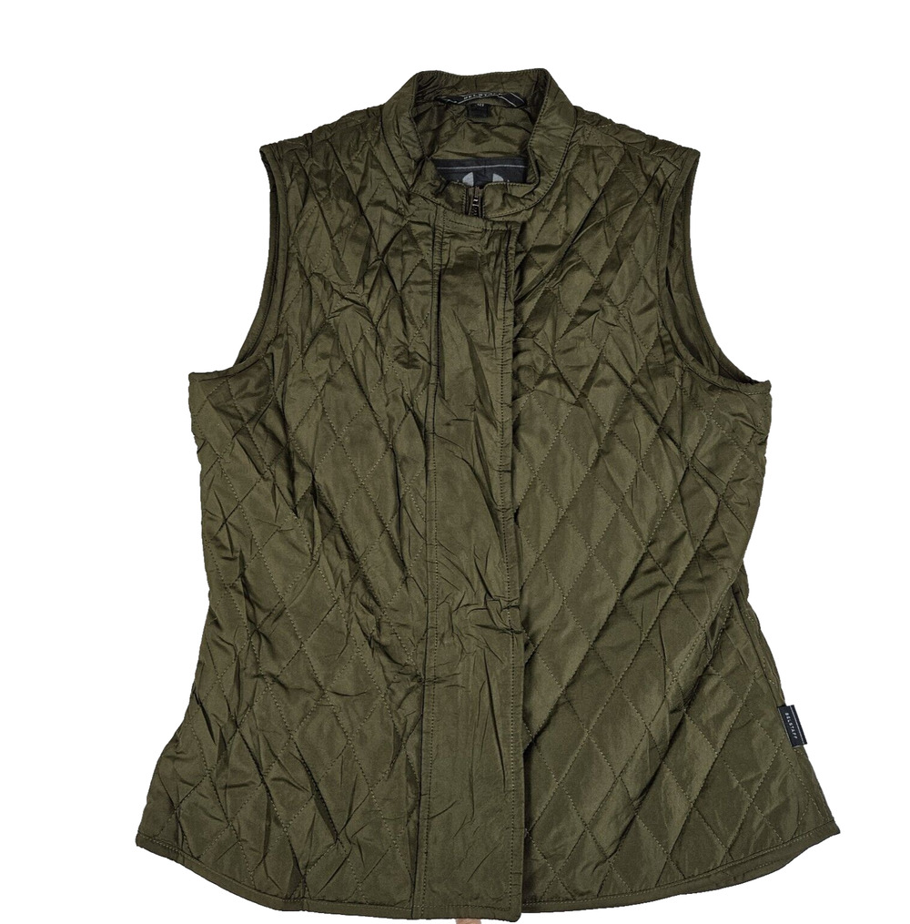 Belstaff Westwell Quilted Gilet Vest Womens M EUR 38 Olive Green Outdoor Hiking